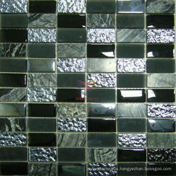 Grey Stone Mix Black Glass Mosaic (CS134)